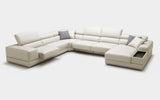 Geranium 6pc Modern Motion Leather Sectional with Storage
