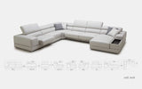 Geranium 6pc Modern Motion Leather Sectional with Storage