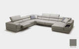 Geranium 6pc Modern Motion Leather Sectional with Storage