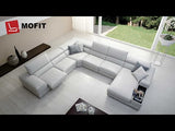 Geranium 6pc Modern Motion Leather Sectional with Storage