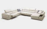 Geranium Modern Motion Leather Sectional with Storage