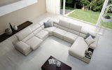 Geranium 6pc Modern Motion Leather Sectional with Storage