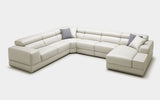 Geranium Modern Motion Leather Sectional with Storage