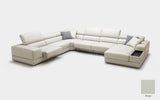 Geranium 6pc Modern Motion Leather Sectional with Storage