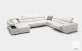 Geranium 6pc Modern Motion Leather Sectional with Storage