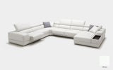 Geranium 6pc Modern Motion Leather Sectional with Storage